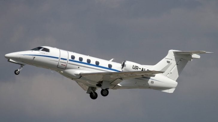 Private plane in the air